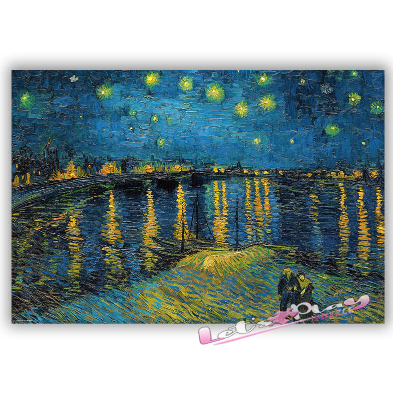 隆河星夜(梵高）